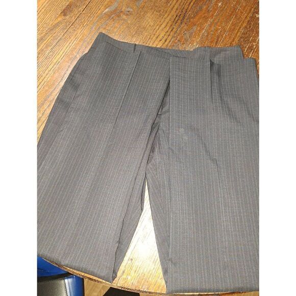 Size 4P Ann Taylor Petite Curvy Grey Flat Front Lined Dress Pants with Pockets - Picture 3 of 4
